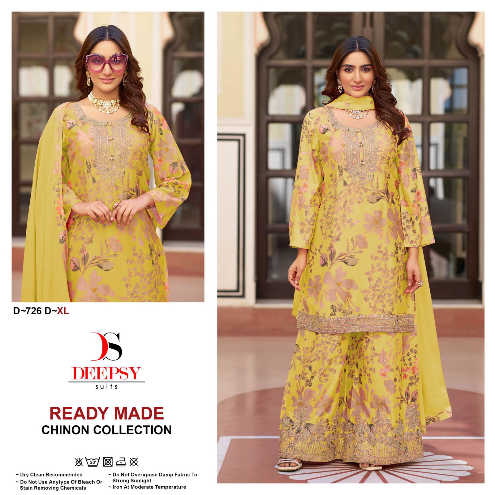 Deepsy D 726 A To D Chinon Pakistani Readymade Suits Wholesale Price